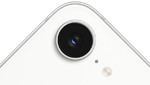 iPhone dix-sept-e, vue partielle de l’arrière, blanc, caméra Fusion dans la partie supérieure
