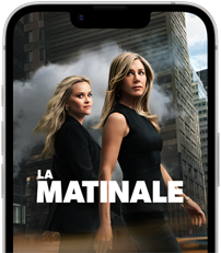 Écran d’iPhone dix-sept-e affichant la série La matinale d’Apple TV