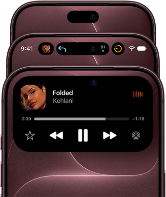 3 iPhone 18 Pros in Burgundy fanned out to show Dynamic Island in different modes: off, minimized, maximized