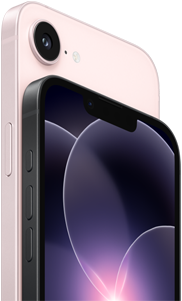 iPhone dix-sept-e, vue lat&eacute;rale et arri&egrave;re, rose p&acirc;le, iPhone dix-sept-e, vue lat&eacute;rale et avant, noir