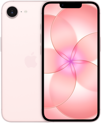 C&ocirc;te &agrave; c&ocirc;te, iPhone dix-sept-e, face arri&egrave;re, rose p&acirc;le, syst&egrave;me cam&eacute;ra Fusion dans le coin sup&eacute;rieur gauche, iPhone dix-sept-e, face avant, &eacute;cran int&eacute;gral