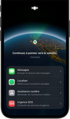 Messages par satellite en cours d’utilisation